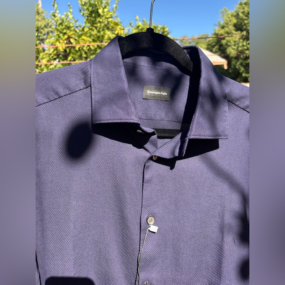 ERMENEGILDO ZEGNA
Navy Button-Up Shirt - Picture 11 of 12